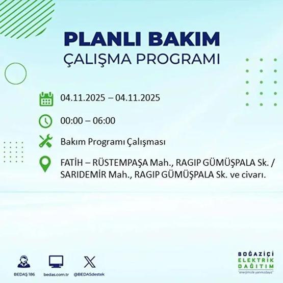 İstanbul Elektrik Kesintisi 4 Kasım: BEDAŞ ve AYEDAŞ İstanbul Elektrik Kesintisi Listesi Yayınlandı Kesinti Ne Zaman Bitecek