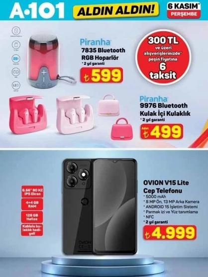 6 KASIM 2025 A101 AKTÜEL ÜRÜNLER KATALOĞU | Cep telefonu 4.999 TL, 65 inç QLED Google TV 23.999 TL A101de bu hafta neler var