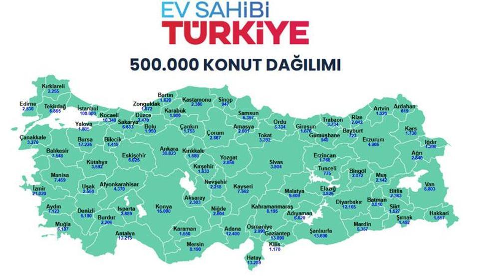 Merakla bekleniyordu: İşte 500 bin konutun yapılacağı o ilçeler