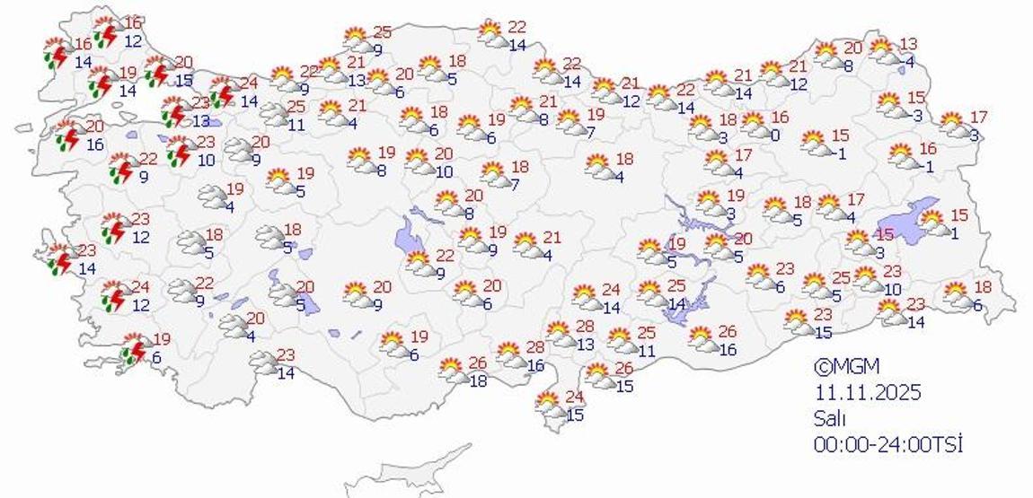 SON DAKİKA HAVA DURUMU HABERLERİ 8 KASIM 2025 | Bugün hava nasıl olacak Kuvvetli geliyor Meteoroloji uyardı: Edirne, Kırklareli, Çanakkale...