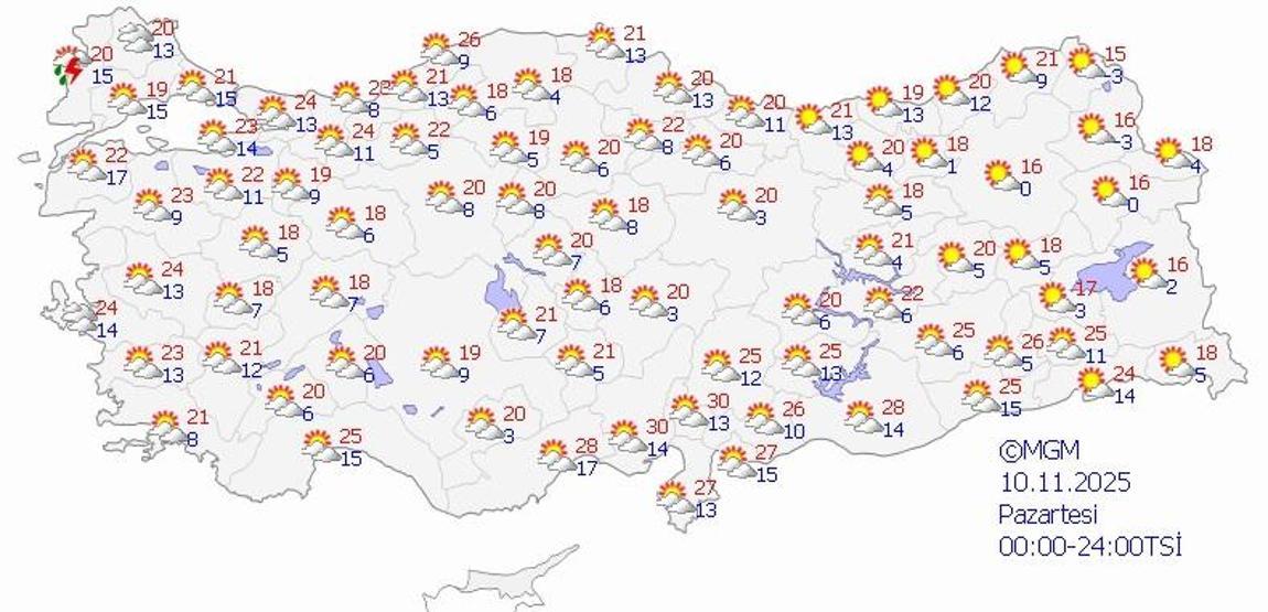 SON DAKİKA HAVA DURUMU HABERLERİ 8 KASIM 2025 | Bugün hava nasıl olacak Kuvvetli geliyor Meteoroloji uyardı: Edirne, Kırklareli, Çanakkale...