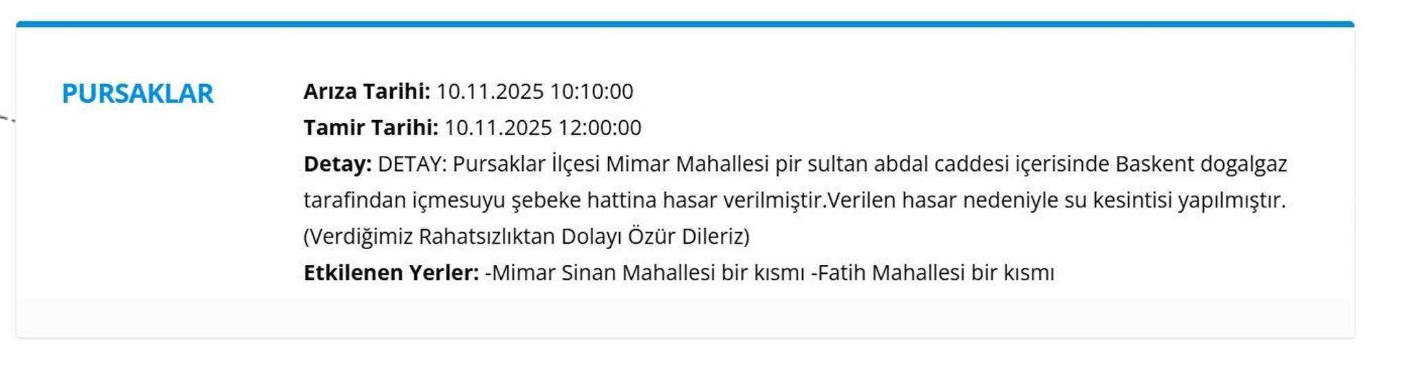 10 KASIM ANKARA SU KESİNTİ LİSTESİ: ASKİ Ankara Su Kesintisi Ne Zaman Bitecek, Sular Ne Zaman Gelecek