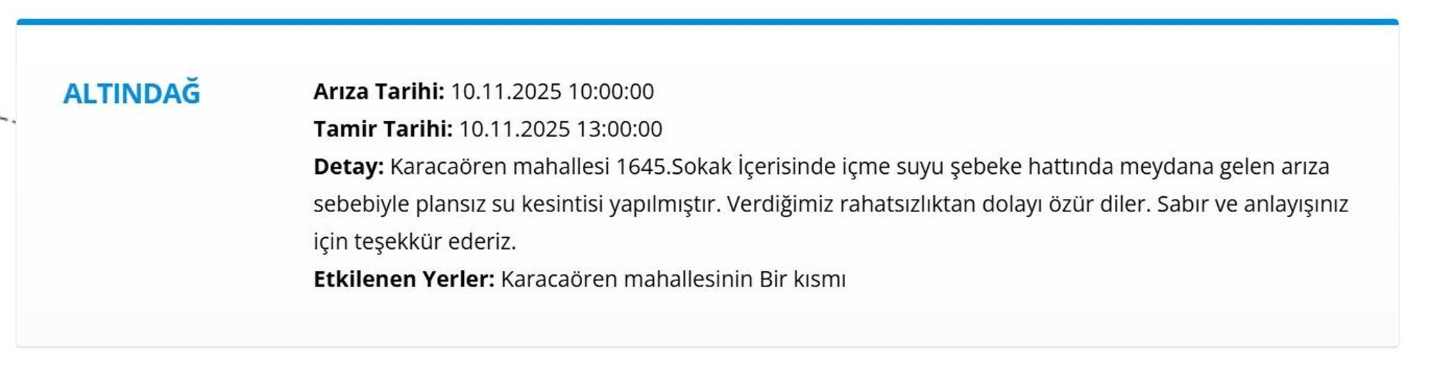 10 KASIM ANKARA SU KESİNTİ LİSTESİ: ASKİ Ankara Su Kesintisi Ne Zaman Bitecek, Sular Ne Zaman Gelecek