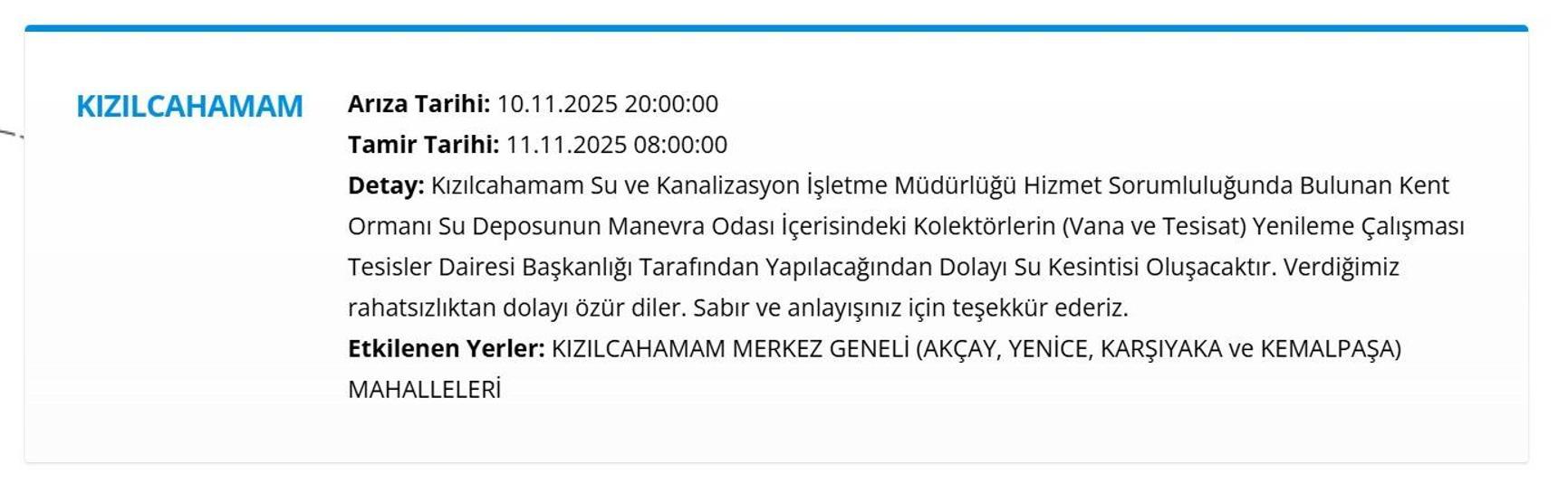 10 KASIM ANKARA SU KESİNTİ LİSTESİ: ASKİ Ankara Su Kesintisi Ne Zaman Bitecek, Sular Ne Zaman Gelecek