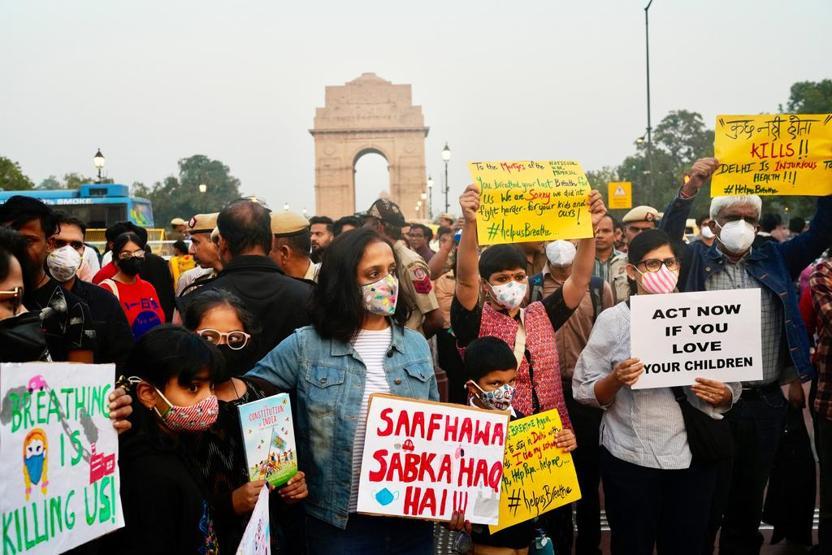 Hindistanda hava kirliliği protestosu