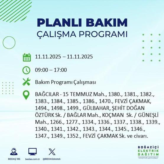 11 KASIM İSTANBUL ELEKTRİK KESİNTİSİ: BEDAŞ Duyurdu İstanbulda Büyük Elektrik Kesintisi İstanbulda Elektrikler Ne Zaman Gelecek, Hangi İlçeler Etkilenecek