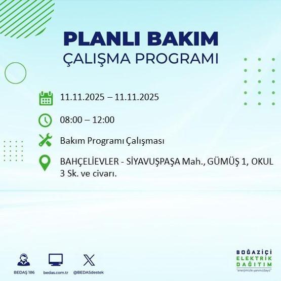 11 KASIM İSTANBUL ELEKTRİK KESİNTİSİ: BEDAŞ Duyurdu İstanbulda Büyük Elektrik Kesintisi İstanbulda Elektrikler Ne Zaman Gelecek, Hangi İlçeler Etkilenecek