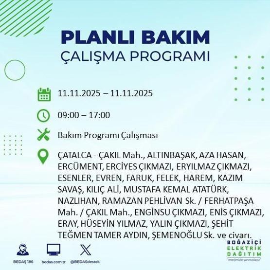 11 KASIM İSTANBUL ELEKTRİK KESİNTİSİ: BEDAŞ Duyurdu İstanbulda Büyük Elektrik Kesintisi İstanbulda Elektrikler Ne Zaman Gelecek, Hangi İlçeler Etkilenecek