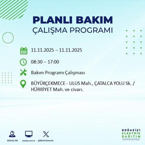 11 KASIM İSTANBUL ELEKTRİK KESİNTİSİ: BEDAŞ Duyurdu İstanbulda Büyük Elektrik Kesintisi İstanbulda Elektrikler Ne Zaman Gelecek, Hangi İlçeler Etkilenecek