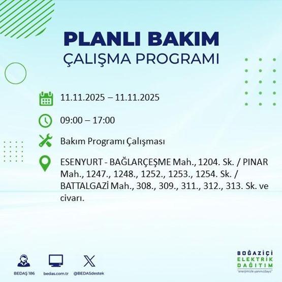 11 KASIM İSTANBUL ELEKTRİK KESİNTİSİ: BEDAŞ Duyurdu İstanbulda Büyük Elektrik Kesintisi İstanbulda Elektrikler Ne Zaman Gelecek, Hangi İlçeler Etkilenecek