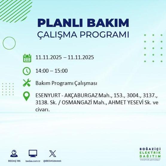 11 KASIM İSTANBUL ELEKTRİK KESİNTİSİ: BEDAŞ Duyurdu İstanbulda Büyük Elektrik Kesintisi İstanbulda Elektrikler Ne Zaman Gelecek, Hangi İlçeler Etkilenecek