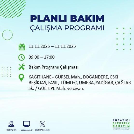 11 KASIM İSTANBUL ELEKTRİK KESİNTİSİ: BEDAŞ Duyurdu İstanbulda Büyük Elektrik Kesintisi İstanbulda Elektrikler Ne Zaman Gelecek, Hangi İlçeler Etkilenecek