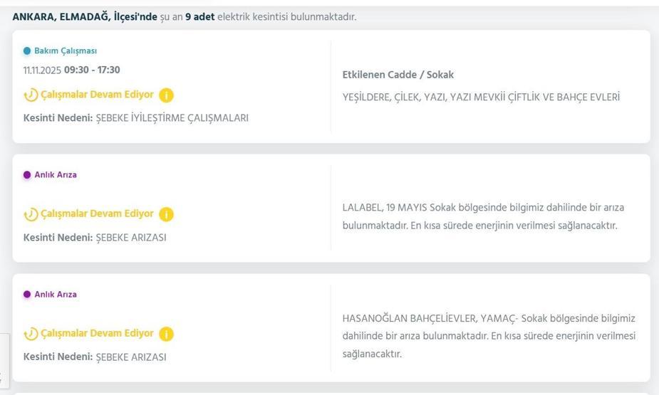 11 KASIM ANKARA ELEKTRİK KESİNTİSİ: EDAŞ Ankara Elektrik Kesintisi Ne Zaman Bitecek Çok Sayıda İlçe Karanlığa Gömüldü