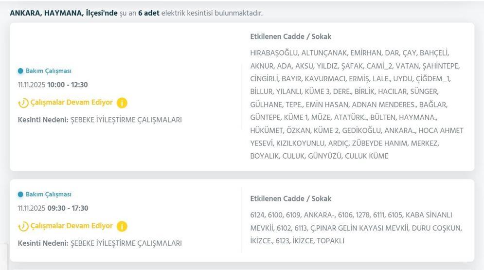 11 KASIM ANKARA ELEKTRİK KESİNTİSİ: EDAŞ Ankara Elektrik Kesintisi Ne Zaman Bitecek Çok Sayıda İlçe Karanlığa Gömüldü