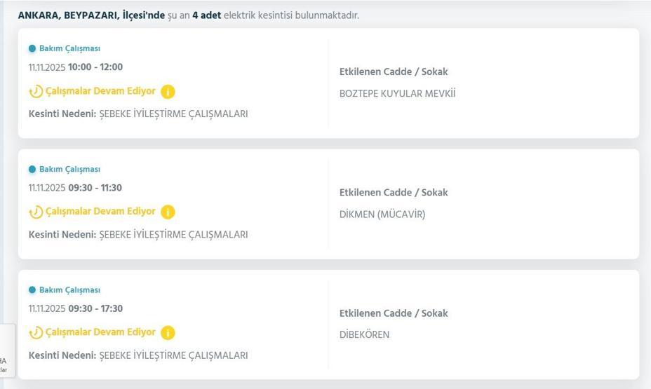 11 KASIM ANKARA ELEKTRİK KESİNTİSİ: EDAŞ Ankara Elektrik Kesintisi Ne Zaman Bitecek Çok Sayıda İlçe Karanlığa Gömüldü