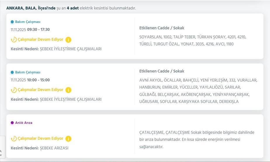 11 KASIM ANKARA ELEKTRİK KESİNTİSİ: EDAŞ Ankara Elektrik Kesintisi Ne Zaman Bitecek Çok Sayıda İlçe Karanlığa Gömüldü
