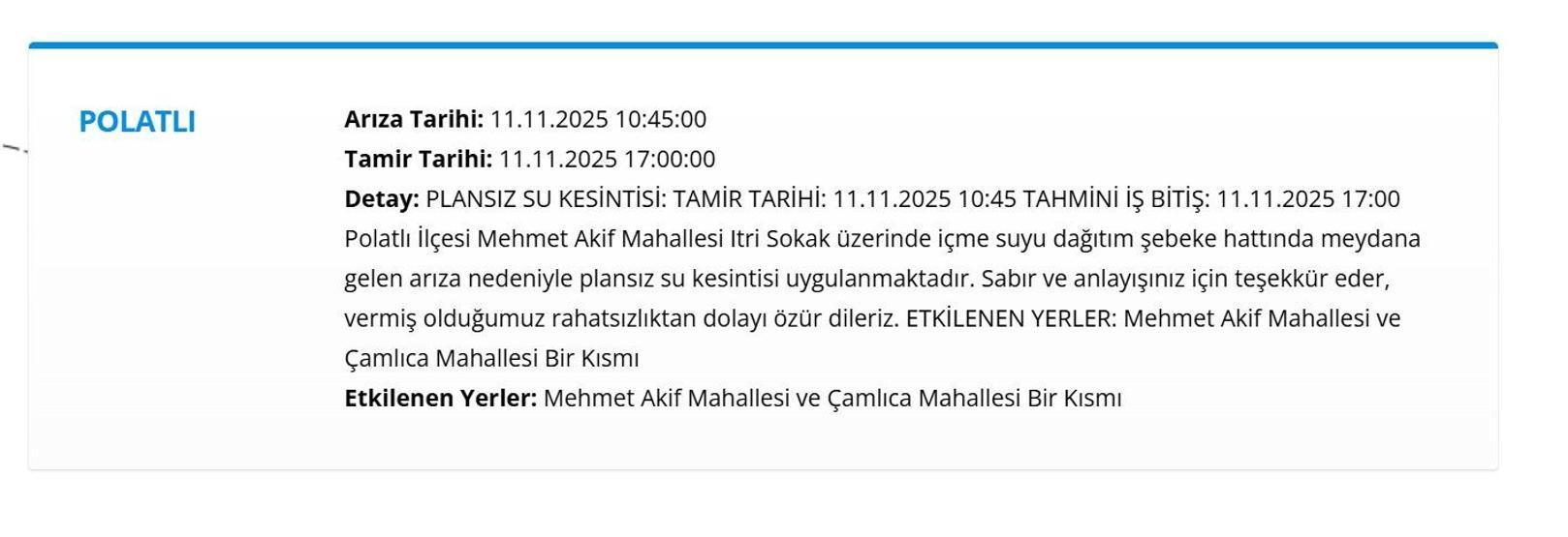 11 KASIM ANKARA SU KESİNTİ LİSTESİ: ASKİ Ankara Su Kesintisi Ne Zaman Bitecek, Sular Ne Zaman Gelecek