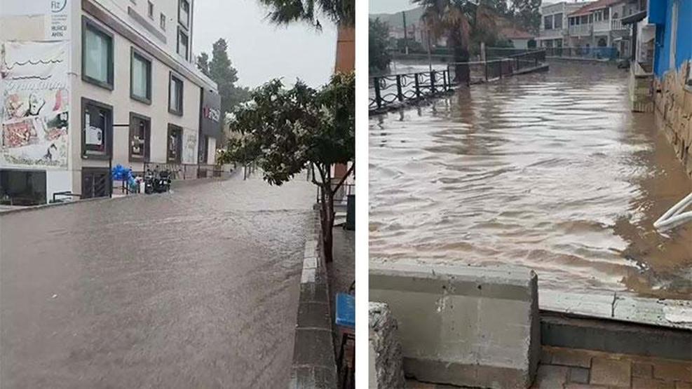 İzmirde sağanak hayatı felç etti Sokaklar göle döndü