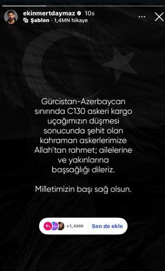 Ünlü isimlerden şehit olan askerlerimiz için taziye mesajları
