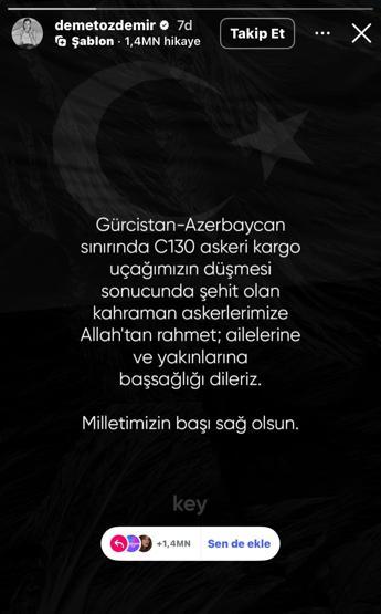 Ünlü isimlerden şehit olan askerlerimiz için taziye mesajları