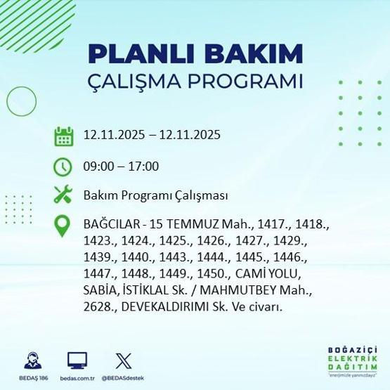 İSTANBUL ELEKTRİK KESİNTİSİ 12 KASIM: Hangi İlçelerde Elektrikler Kesik Bedaş Ayedaş İstanbul Elektrik Kesintisi Ne Zaman Bitecek