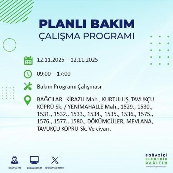 İSTANBUL ELEKTRİK KESİNTİSİ 12 KASIM: Hangi İlçelerde Elektrikler Kesik Bedaş Ayedaş İstanbul Elektrik Kesintisi Ne Zaman Bitecek