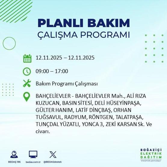 İSTANBUL ELEKTRİK KESİNTİSİ 12 KASIM: Hangi İlçelerde Elektrikler Kesik Bedaş Ayedaş İstanbul Elektrik Kesintisi Ne Zaman Bitecek