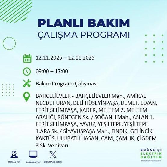 İSTANBUL ELEKTRİK KESİNTİSİ 12 KASIM: Hangi İlçelerde Elektrikler Kesik Bedaş Ayedaş İstanbul Elektrik Kesintisi Ne Zaman Bitecek
