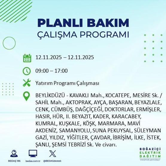 İSTANBUL ELEKTRİK KESİNTİSİ 12 KASIM: Hangi İlçelerde Elektrikler Kesik Bedaş Ayedaş İstanbul Elektrik Kesintisi Ne Zaman Bitecek