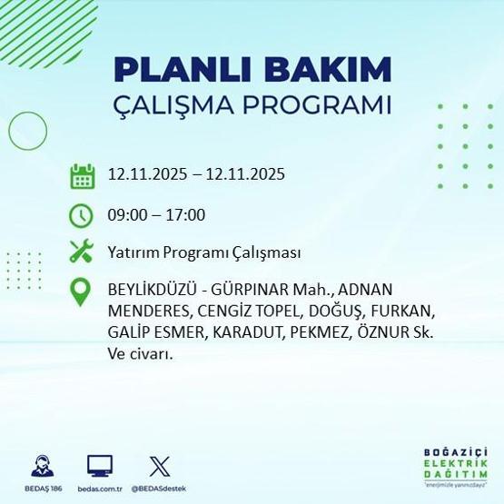 İSTANBUL ELEKTRİK KESİNTİSİ 12 KASIM: Hangi İlçelerde Elektrikler Kesik Bedaş Ayedaş İstanbul Elektrik Kesintisi Ne Zaman Bitecek