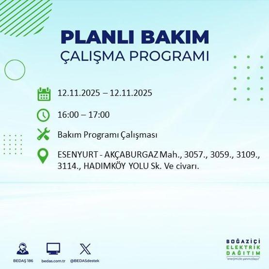 İSTANBUL ELEKTRİK KESİNTİSİ 12 KASIM: Hangi İlçelerde Elektrikler Kesik Bedaş Ayedaş İstanbul Elektrik Kesintisi Ne Zaman Bitecek