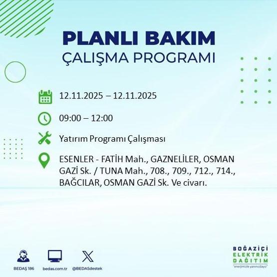 İSTANBUL ELEKTRİK KESİNTİSİ 12 KASIM: Hangi İlçelerde Elektrikler Kesik Bedaş Ayedaş İstanbul Elektrik Kesintisi Ne Zaman Bitecek