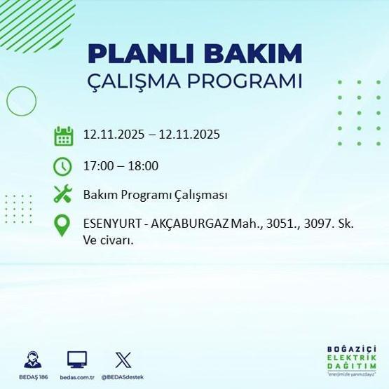İSTANBUL ELEKTRİK KESİNTİSİ 12 KASIM: Hangi İlçelerde Elektrikler Kesik Bedaş Ayedaş İstanbul Elektrik Kesintisi Ne Zaman Bitecek