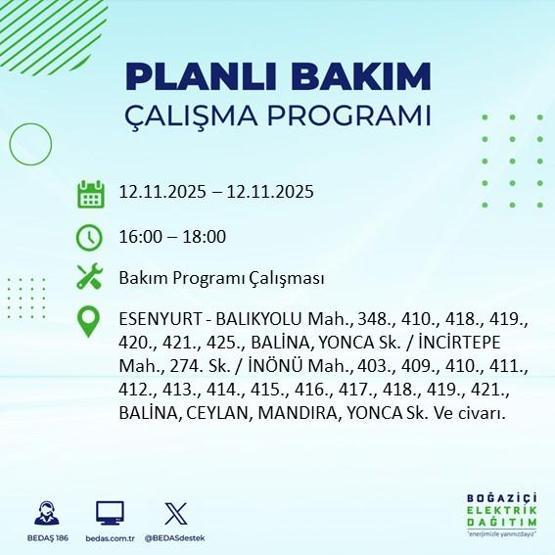 İSTANBUL ELEKTRİK KESİNTİSİ 12 KASIM: Hangi İlçelerde Elektrikler Kesik Bedaş Ayedaş İstanbul Elektrik Kesintisi Ne Zaman Bitecek