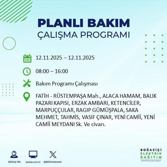 İSTANBUL ELEKTRİK KESİNTİSİ 12 KASIM: Hangi İlçelerde Elektrikler Kesik Bedaş Ayedaş İstanbul Elektrik Kesintisi Ne Zaman Bitecek