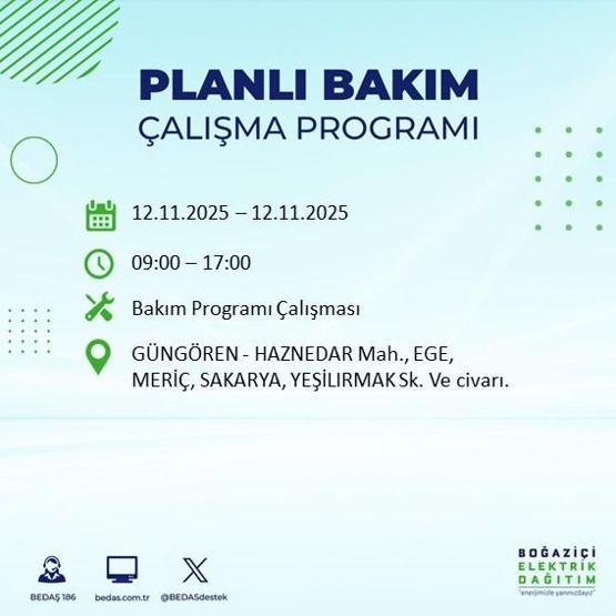 İSTANBUL ELEKTRİK KESİNTİSİ 12 KASIM: Hangi İlçelerde Elektrikler Kesik Bedaş Ayedaş İstanbul Elektrik Kesintisi Ne Zaman Bitecek
