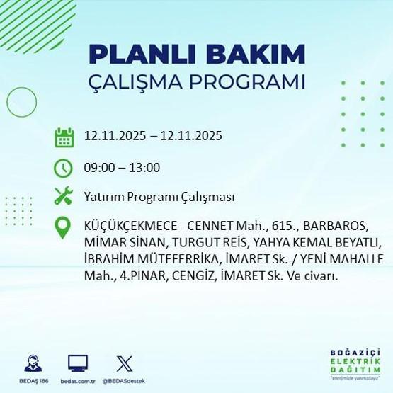 İSTANBUL ELEKTRİK KESİNTİSİ 12 KASIM: Hangi İlçelerde Elektrikler Kesik Bedaş Ayedaş İstanbul Elektrik Kesintisi Ne Zaman Bitecek