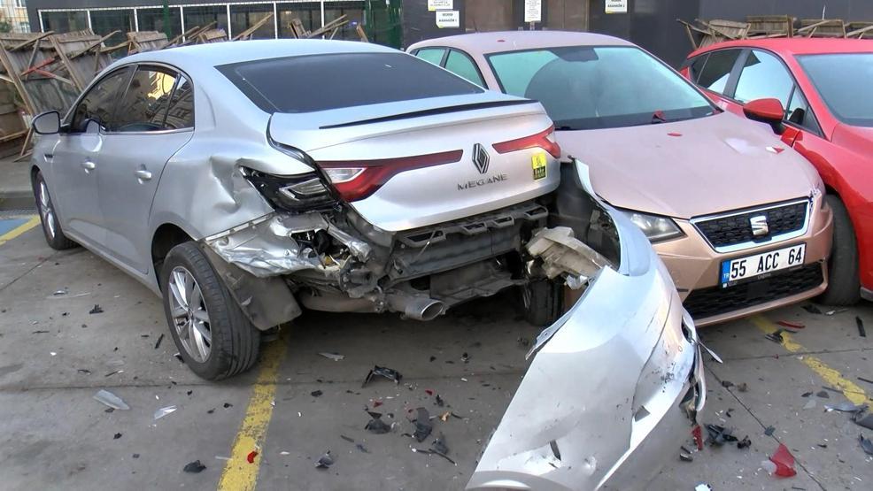 Bahçelievlerde akılalmaz kaza: 9 araca çarptı, 5 metre yükseklikten boşluğa düştü