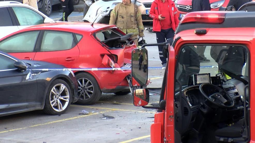 Bahçelievlerde akılalmaz kaza: 9 araca çarptı, 5 metre yükseklikten boşluğa düştü