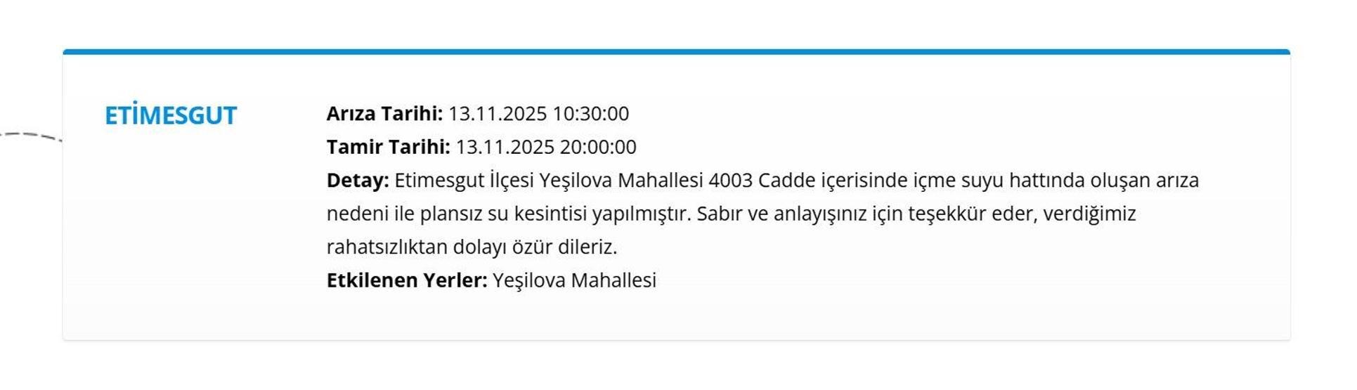 13 KASIM ANKARA SU KESİNTİSİ: ASKİ Ankara Su Kesintisi Ne Zaman Bitecek, Sular Ne Zaman Gelecek