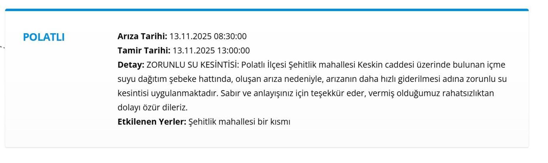 13 KASIM ANKARA SU KESİNTİSİ: ASKİ Ankara Su Kesintisi Ne Zaman Bitecek, Sular Ne Zaman Gelecek