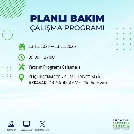 13 KASIM İSTANBUL ELEKTRİK KESİNTİSİ: Hangi İlçelerde Elektrikler Kesik Bedaş Ayedaş İstanbul Elektrik Kesintisi Ne Zaman Bitecek