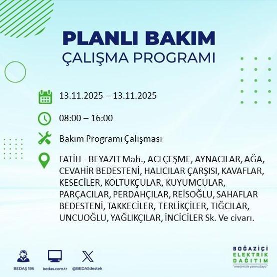 13 KASIM İSTANBUL ELEKTRİK KESİNTİSİ: Hangi İlçelerde Elektrikler Kesik Bedaş Ayedaş İstanbul Elektrik Kesintisi Ne Zaman Bitecek