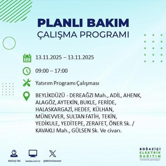 13 KASIM İSTANBUL ELEKTRİK KESİNTİSİ: Hangi İlçelerde Elektrikler Kesik Bedaş Ayedaş İstanbul Elektrik Kesintisi Ne Zaman Bitecek
