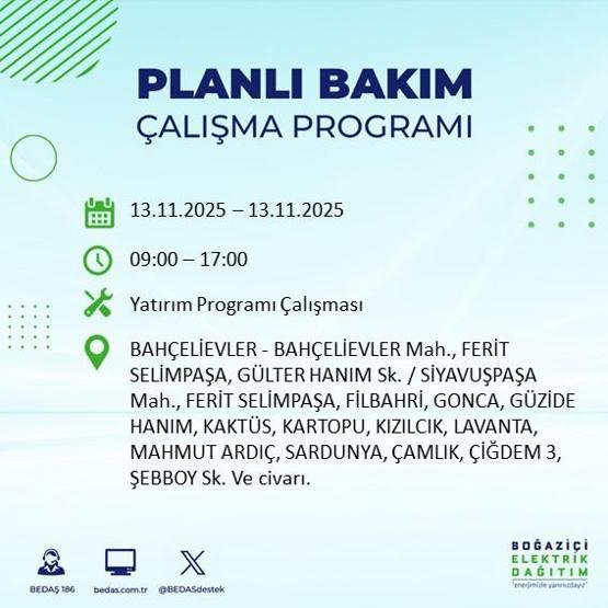 13 KASIM İSTANBUL ELEKTRİK KESİNTİSİ: Hangi İlçelerde Elektrikler Kesik Bedaş Ayedaş İstanbul Elektrik Kesintisi Ne Zaman Bitecek