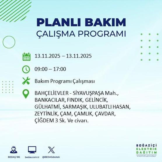 13 KASIM İSTANBUL ELEKTRİK KESİNTİSİ: Hangi İlçelerde Elektrikler Kesik Bedaş Ayedaş İstanbul Elektrik Kesintisi Ne Zaman Bitecek