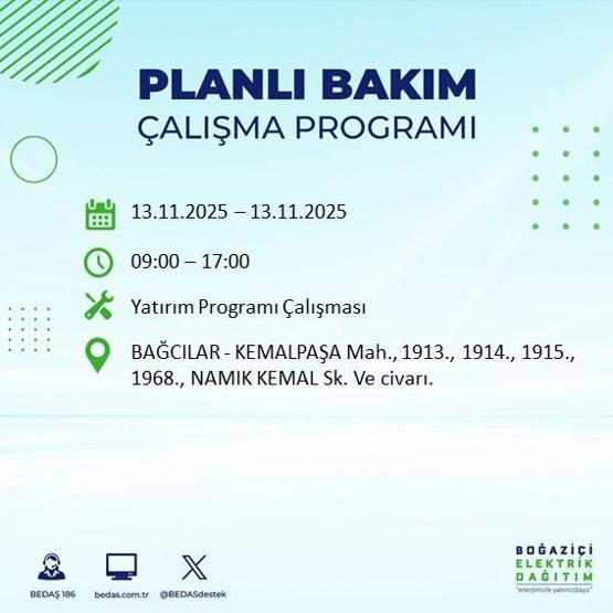 13 KASIM İSTANBUL ELEKTRİK KESİNTİSİ: Hangi İlçelerde Elektrikler Kesik Bedaş Ayedaş İstanbul Elektrik Kesintisi Ne Zaman Bitecek