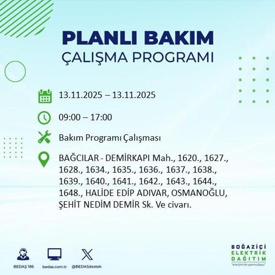 13 KASIM İSTANBUL ELEKTRİK KESİNTİSİ: Hangi İlçelerde Elektrikler Kesik Bedaş Ayedaş İstanbul Elektrik Kesintisi Ne Zaman Bitecek