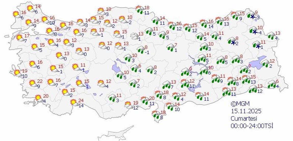 SON DAKİKA HAVA DURUMU HABERLERİ 14 KASIM 2025 | Bugün hava nasıl olacak Meteoroloji uyardı Kuvvetli geliyor: Ordu, Giresun, Sivas, Tokat, Samsun, Kayseri...
