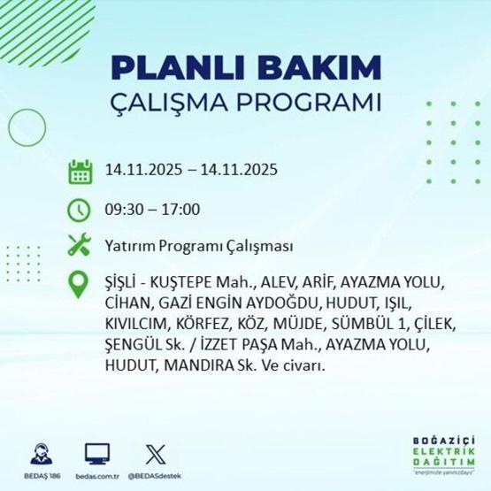 İstanbulda Elektrikler Ne Zaman Gelecek AYEDAŞ ve BEDAŞ açıkladı Şişli, Sultangazi, Güngören... 14 KASIM 2025 İSTANBUL ELEKTRİK KESİNTİSİ EKRANI